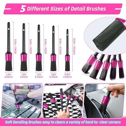 38PCS Car Detailing Kit Interior Cleaner with High Power Handheld Vacuum, Car Wash kit with Detailing Brush Set,Car Interior Detailing Kit,,Pink Car Accessories for Motorcycle,Cars,Gift for Women thumbnail 3