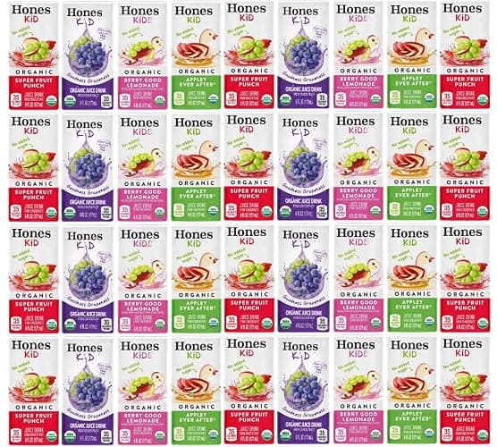 Honest Kid Organic Juice Drink Variety Pack, Assorted Flavors, 6 fl oz Boxes, Lunchbox Snacks & On-The-Go Drinks, 38 Count - Image 1