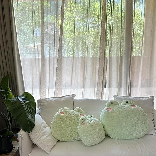 DXDE4U Frog Plush Pillow, Adorable Frog Stuffed Animal (15 * 14 inch), Home Cushion Decoration Plush Hugging Pillow Frog Toy Birthday Xmas Travel Gift for Kids Adults Girls Boys thumbnail 2