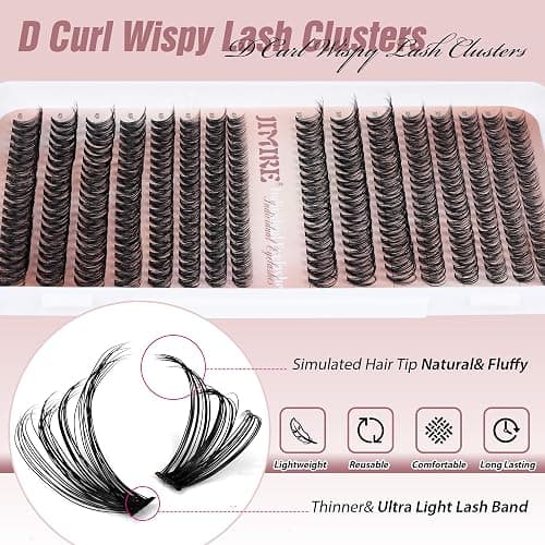 JIMIRE 320Pcs Individual Eyelashes DIY Russian Cluster Lashes 30D+40D Lashes Individual Cluster D Curl 9-16mm Mixed Wispy DIY Lash Clusters Eyelash Extesnsions thumbnail 4