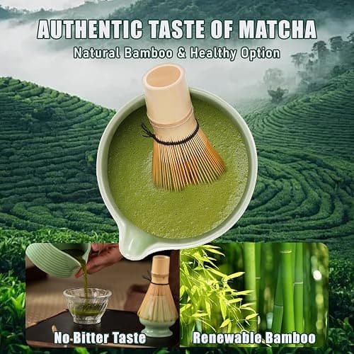 Matcha Whisk Set, Ceramic Matcha Set Includes Matcha Bowl,Chashaku Matcha Scoop thumbnail 5
