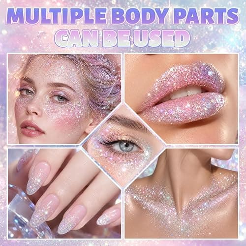 Orange Glitter Stick,Holographic Body & Face Glitter,Hair Glitter for Kids | Hair Accessories for Women,Rave Outfits for Women,Sparkling Hair Glitter for Halloween Party Carnivals. thumbnail 6