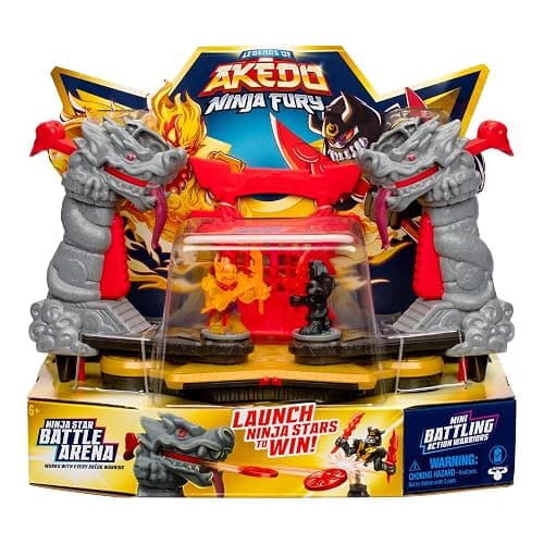 Legends of Akedo Ninja Fury Ninja Star Battle Arena - New Ninja Star Shooter Controllers, Over 35 Sound Effects, Includes 2 Exclusive Warriors, Weapons Rack & Additional Weapons & 6 Ninja Star Discs thumbnail 3