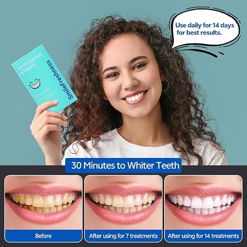 SmileFreshness Teeth Whitening Strips, 14-Day Treatments Clinically Proven for Visible & Affordable Teeth Whitening, Enamel Care Whitening, Reduced Sensitivity Formula, Coconut. thumbnail 6