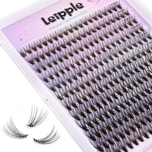Lash Clusters,240Pcs 9-14mm Mix Individual Lashes Cluster Black Volume Eyelash Clusters Long Individual Lash Extensions D Curl Cluster Lashes DIY Eyelash Extension (20D Cluater Lash) - Image 1