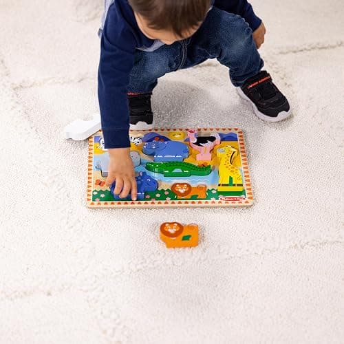 Melissa & Doug Safari Wooden Chunky Puzzle (8 pcs), Educational Screen Free Activity for Toddler, Preschoolers and Kids Ages 2+ - FSC Certified thumbnail 5