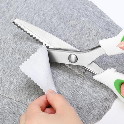 YUQGAOP Pinking Shears，9” Zig Zag Scissors for Fabric，Pinking Shears Scissors for Fabric Cutting，Professional Handheld Dressmaking，Great for Many Kinds of Sewing Fabrics Leather and Craft Paper thumbnail 7