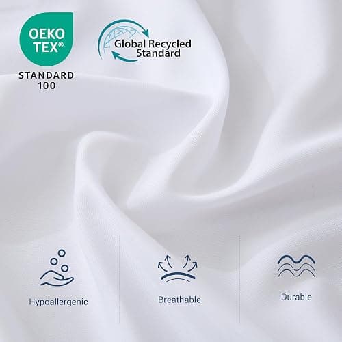 Full Flat Sheet Only, 1 Pack White Top Bed Sheets, Soft Breathable Brushed Microfiber Color-Coded Hem Threads, 81x96 thumbnail 3
