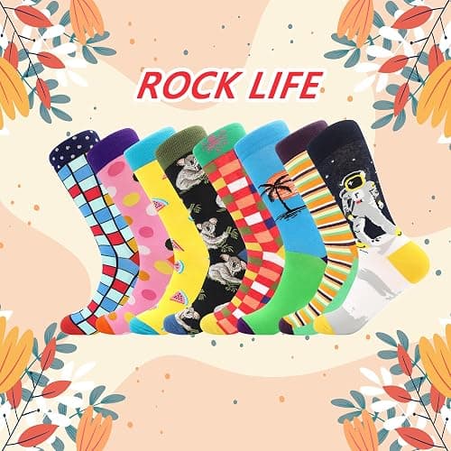 BISOUSOX Funny Socks for Men, Crazy Novelty Mens Dress Socks, Silly Funky Birthday & Father's Day Socks Size 8-12 thumbnail 4