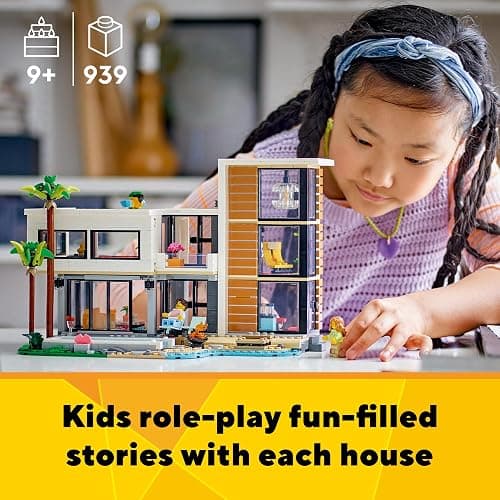 LEGO Creator 3 in 1 Modern Toy House - Kids Toy Building Set with 3 Building Options for Boys & Girls, Ages 9+ - with 2 Minifigures for Pretend Play - Gift Idea for Birthday - 31153 thumbnail 3