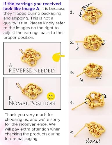 Trendy Gold Drop Earrings for Women - Elegant & Unique for all-day 14K Plated Non Tarnish & Hypoallergenic thumbnail 2