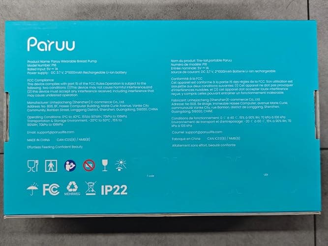 Paruu Hands Free Breast Pump P16, Wearable Breast Pump Electirc Portable with 4 Modes & 12 Levels, Max 309mmHg Strong Suction 19/21/24mm Flange Inserts Wearable Breastfeeding Pump, 2 Pack（Nude thumbnail 10