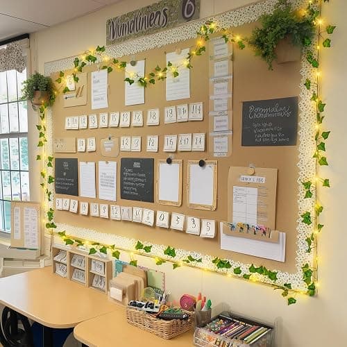 JMEXSUSS 33Ft Vines with Lights Battery Operated, 100 LED Ivy Vines with Fairy Lights Leaf with Remote, Battery Twinkle Light for Bedroom Wall Classroom Dorm Wedding Party Christmas Decor(Warm White) thumbnail 8