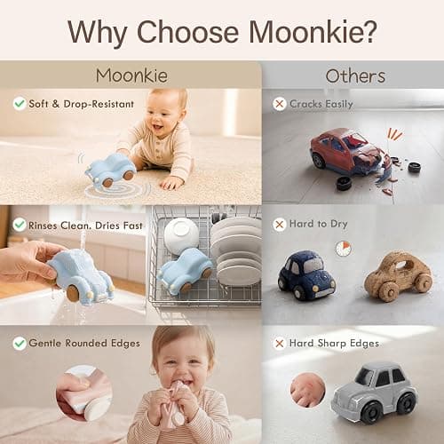 Moonkie Food Grade Silicone Toy Cars for Babies & Toddlers, Push and Go Baby Car Toys 6–12 Months, Hollow Design Infant Toys, Baby Teething Toys 4–6 Months, Birthday Gifts for Boys & Girls, 3 Pack thumbnail 8
