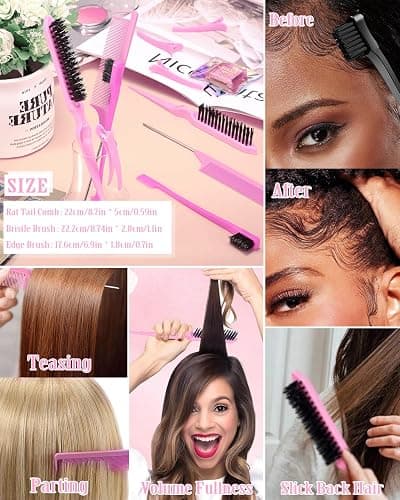 Hair Wax Stick & Slick Back Hair Brush – Frizz Control for Women & Kids, Non-Greasy & No Residue – Smooths Flyaways, Creates Sleek Ponytails & Buns – Styling Accessories & Teen Girl Gifts Trendy Stuff thumbnail 6