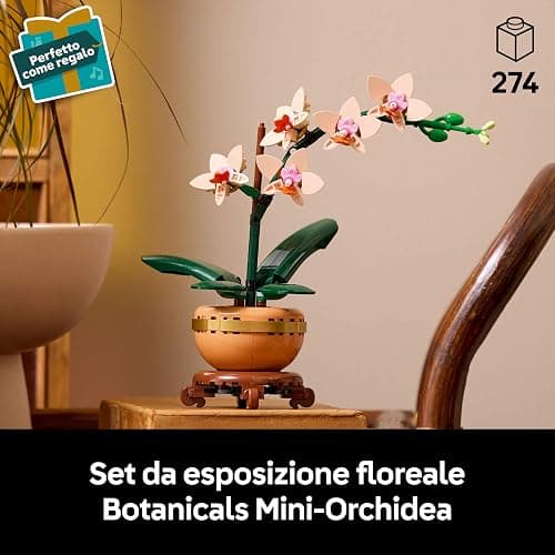 LEGO Botanicals Mini-Orchidea, Set di Fiori Finti con Vaso, Bocciolo e Foglie Artificiali, Botanical Collection per Adulti, Decorazione di Natale per Casa, Idea Regalo per Donna o Uomo 10343 thumbnail 4