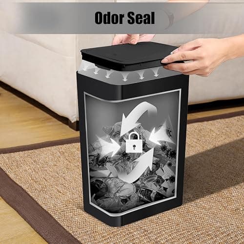 TIPGO Bathroom Trash Can with Lid, 10 Liter/ 2.6 Gallon Slim Garbage Can, Small Trash Bin Waste Basket with Pop-Up Lid for Kitchen, Bedroom, Living Room, Office (Black) thumbnail 5