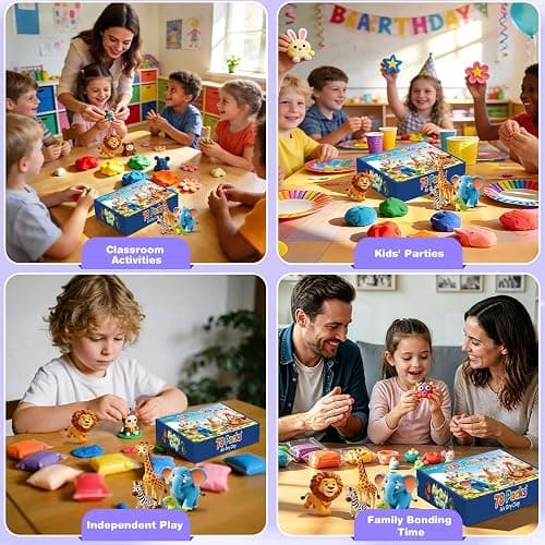 EDIFON Air Dry Clay, 78 Colors Foam Magic Modeling Clay for Kids DIY Crafts | Non-Sticky, Ultra-Light & Soft, Model Clay Toy with Sculpting Tools, School Project Supplies, Gifts for Ages 3-12 Boys Girls thumbnail 6
