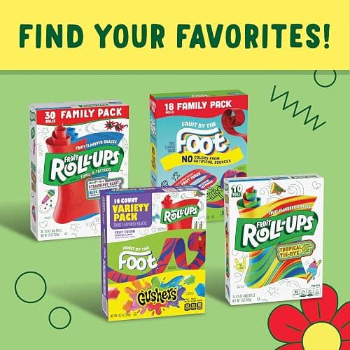Fruit Roll-Ups Variety Pack Fruit Snacks, Gluten Free, 30 ct | 15 oz, Strawberry Blast & Blue Razzberry, No Artificial Colors, Gelatin Free, Vitamin C thumbnail 7