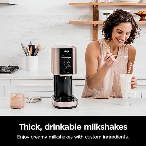 Ninja NC301 CREAMi Ice Cream Maker, for Gelato, Mix-ins, Milkshakes, Sorbet, Smoothie Bowls & More, 7 One-Touch Programs, with (2) Pint Containers & Lids, Compact Size, Perfect for Kids, Rose Gold thumbnail 10