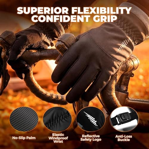 rivmount Winter Waterproof Ski Snow Warm Gloves for Women Men, Windproof Cold Weather Thermal with Touchscreen Fingers, for Running Driving Cycling Hiking Biking Outdoor Sports Daily Work thumbnail 5