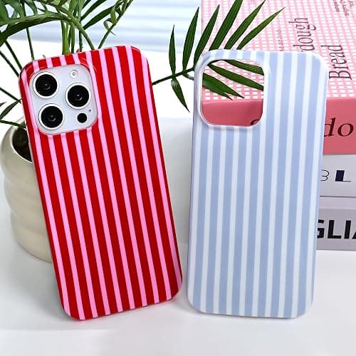 SleekCover Compatible with iPhone 16 Pro Case,Cute Aesthetic Striped Pattern Cover for Women Girls,Soft TPU Shockproof Protective Stylish Kawaii Phone Case for iPhone 16 Pro 6.3",Pink thumbnail 6