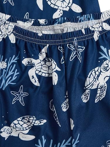 WDIRARA Women's 2 Piece Sea Turtle Graphic Pajama Set Shorts Loungewear | Sea Beach Print,Whale Shark,Button Down,Pjs Sets,Short Sleeve,Summer thumbnail 3
