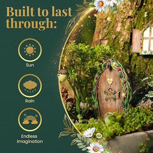Opening Fairy Door and Window with Light, Fairy Doors for Trees Outdoor, Fairy Door, Fairy House Kit, Fairy Garden Decor, Fairy Doors, Fairy Garden Decor, Fairy Garden Decorations, Garden Fairy - Opening Fairy Door thumbnail 6