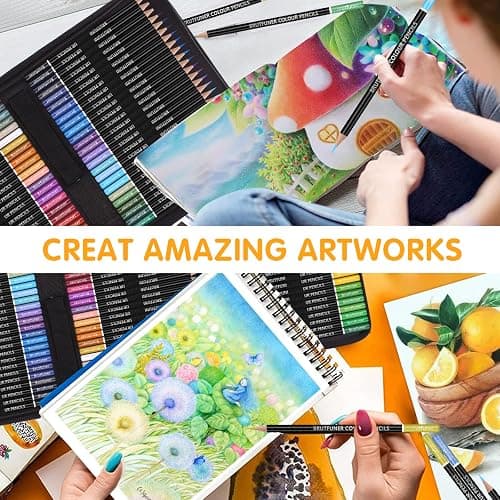 Melifluo 72 Colouring Pencils Set with Black Portable Zipper Bag. Professional Coloured Pencils Perfect for Adult and Artists Sketching, Shading and Doodling thumbnail 5