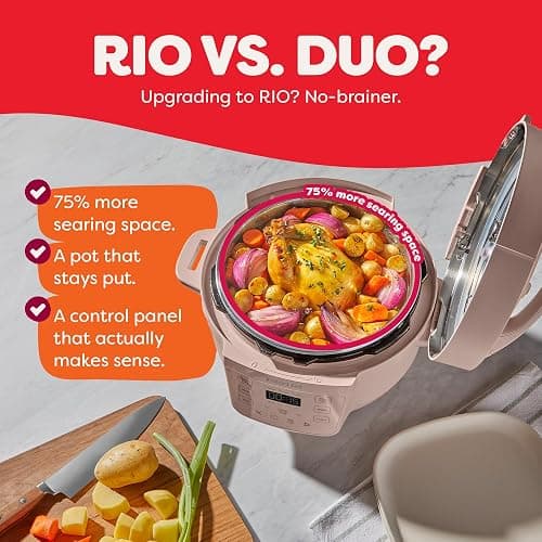 Instant Pot 4QT RIO Mini 7-in-1 Multi-Cooker, Pressure Cooker, Slow cook, Sauté, Steam, Rice Maker, Yogurt, & Warmer, Rosewater, 4 Quarts thumbnail 2