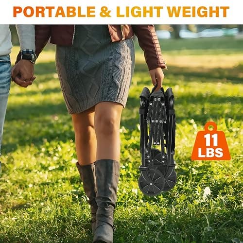 Wagons Carts Foldable, Collapsible Folding Wagon, Portable Folding Wagon Cart with Wheels, Outdoor Utility Carts for Groceries, Camping, Sports, Shopping, Black thumbnail 4
