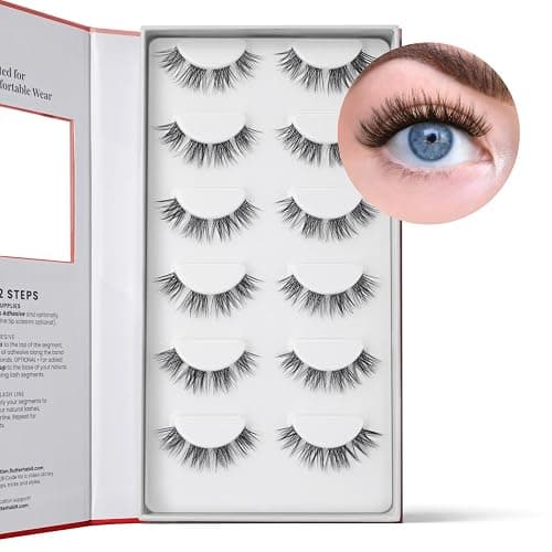 Sweetheart Doll-Eyed Lash Clusters for Women, Salon Quality At Home Eyelashes Extension Kit, 6 Lash Sets, No Lash Glue Included thumbnail 2