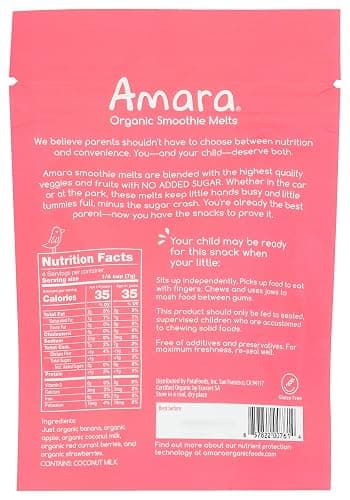 Amara Organic Mixed Red Berries Yogurt Snack Smoothie Melts, 1 Oz thumbnail 2