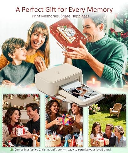 HPRT CP4100 4x6 Photo Printer with 108 Sheets & 2 Ribbons, Full-Color Thermal Dye Sublimation Wi-Fi Printing, Portable Instant Picture Printer for iPhone/Android, AR Video, Fun App, Home Use, White thumbnail 8