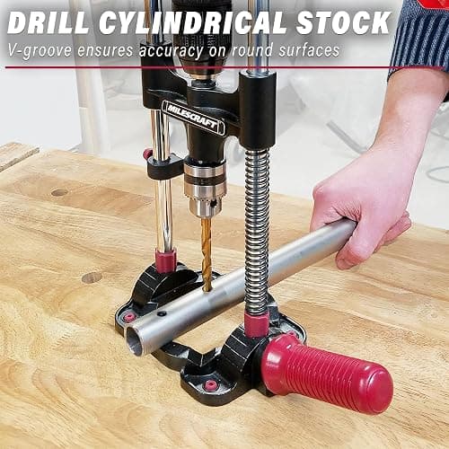 Milescraft 1318 DrillMate Portable Drillling Guide – Precision Drilling Jig Attachment for Drilling Angled or Straight Holes, Adjustable Drill Guide Attachment, Portable Drill Press with 3/8” Chuck thumbnail 5