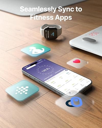 FITINDEX Smart Scale for Body Weight, FSA&HSA Eligible, Scale with BMI, Body Fat, Muscle Mass, Bluetooth,13 Body Composition Analyzer, Sync APP, Digital Bathroom, 400lb, White thumbnail 6