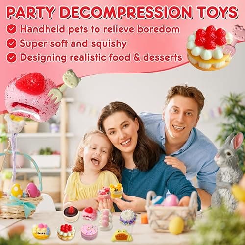 Taba a Squishy 10Pack, Ultra-Realistic Dessert Cookies & Cake Squeeze Toys FuFu Sticky Squishy Food Texture Stress Relief Sensory Gift for Kids, Teens & Adults Party Favors, Birthday Gift, Easter Gift thumbnail 6