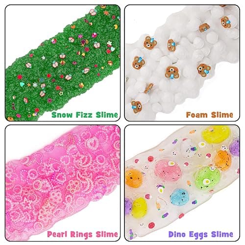 8 x 100ml Textures Slimes Kit for Kids, Slime Variety Pack Different Textures, with Snow Fizz, Butter, Cloud, Crunchy Slime, Slimes Party Favors for Girls & Boys, Birthday Easter Toy thumbnail 5