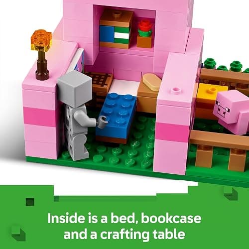 LEGO Minecraft The Baby Pig House Toy - Building Set incl. a Hero Figure, Mobs, a Farm & Forest Biome - Gaming Gift for 7+ Year Old Girls & Boys - 21268 thumbnail 5