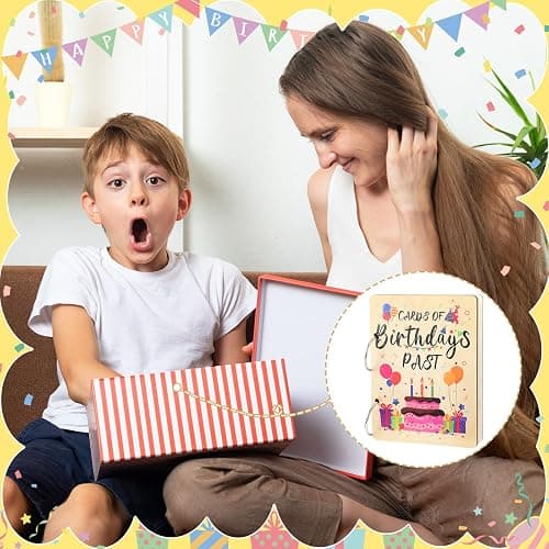 Thyle Birthday Greeting Card Organizer Card Keeper Album Card Keeper with Metal Buckles Binding Binder Collection Keepsake Album Holder for Memory Greeting Card Photo thumbnail 5