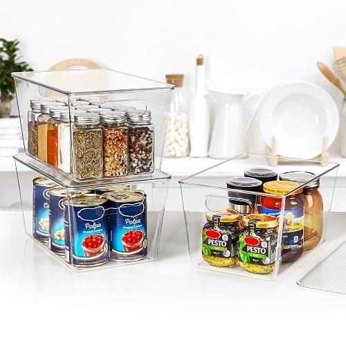 Vtopmart 6 Pack Clear Stackable Storage Bins with Lids, Large Plastic Containers with Handle for Pantry Organizer and Storage,Perfect for Bathroom,Cabinet,Kitchen,Fridge,Closet Organization thumbnail 7