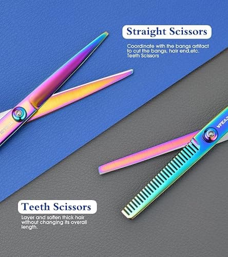 Hair Cutting Scissors Kits,11Pcs Professional Haircut Scissors Kit with Comb,Clips,Cape,New Craftsmanship Stainless Steel Hairdressing Thinning Shears Set for Barber,Salon,Home,Men,Women thumbnail 6