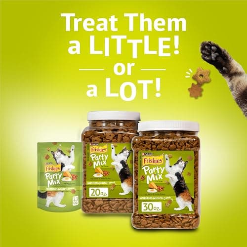Purina Friskies Party Mix Morning Munch Crunch Egg, Bacon and Cheese Flavors Cat Treats - 30 oz Canister thumbnail 9