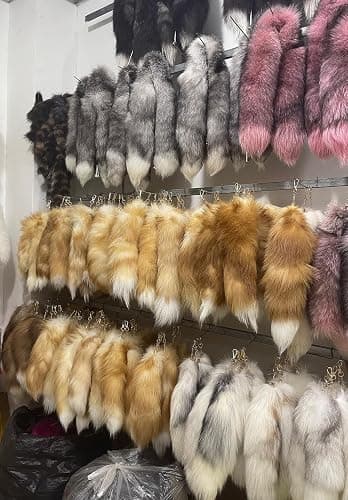 GorinsKani 3 Pcs Fluffy false Tail Cosplay Tail Handbag Keychain Costume for Kids Adult Hook pendant thumbnail 6
