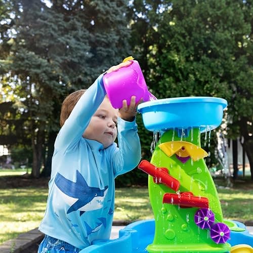 Step2 Rain Showers Splash Pond Water Table, Kids Water and Sand Activity Sensory Playset, Summer Outdoor Toys, 13 Piece Water Toy Accessories, For Toddlers 1.5+ Years Old, Blue & Green thumbnail 12