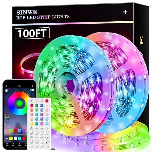 100ft Led Lights for Bedroom,Music Sync Color Changing Strip Lights with Remote and App Control RGB Strip, for Room Home Party Decoration - Image 1