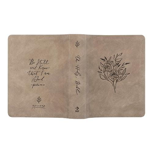 Hosanna Revival, New Living Translation, Notetaking Bible, Wide Margins, Taupe Leather-like Cover with Floral Design, Title: Marlo Theme thumbnail 5