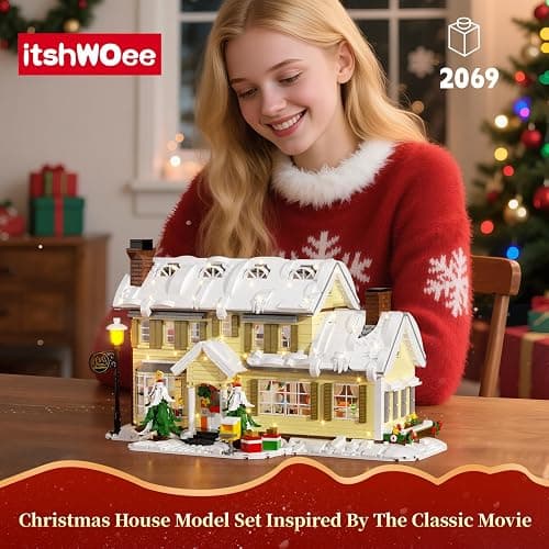 itshWOee Christmas Holiday House Building Set, DIY Christmas Holiday Snow Village Building Toys, Christmas House Gifts for Kids, Boys, Girls, Family, and Friends（2069pcs） thumbnail 4