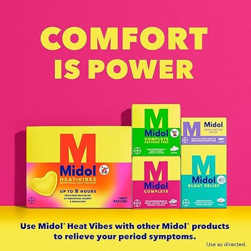 Midol Heat Vibes Menstrual Pain Relief Heat Patches - 6 Count Pack for Period Cramps and Backache - 6ct thumbnail 6