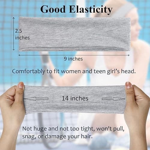 Tobeffect Headbands for Women Non Slip Trendy Womens Headbands 7PCS Elastic Hair Bands for Women's Hair Workout Sweat Head Bands Soft Thick Cotton Cloth Headband for Yoga Running Sport thumbnail 4